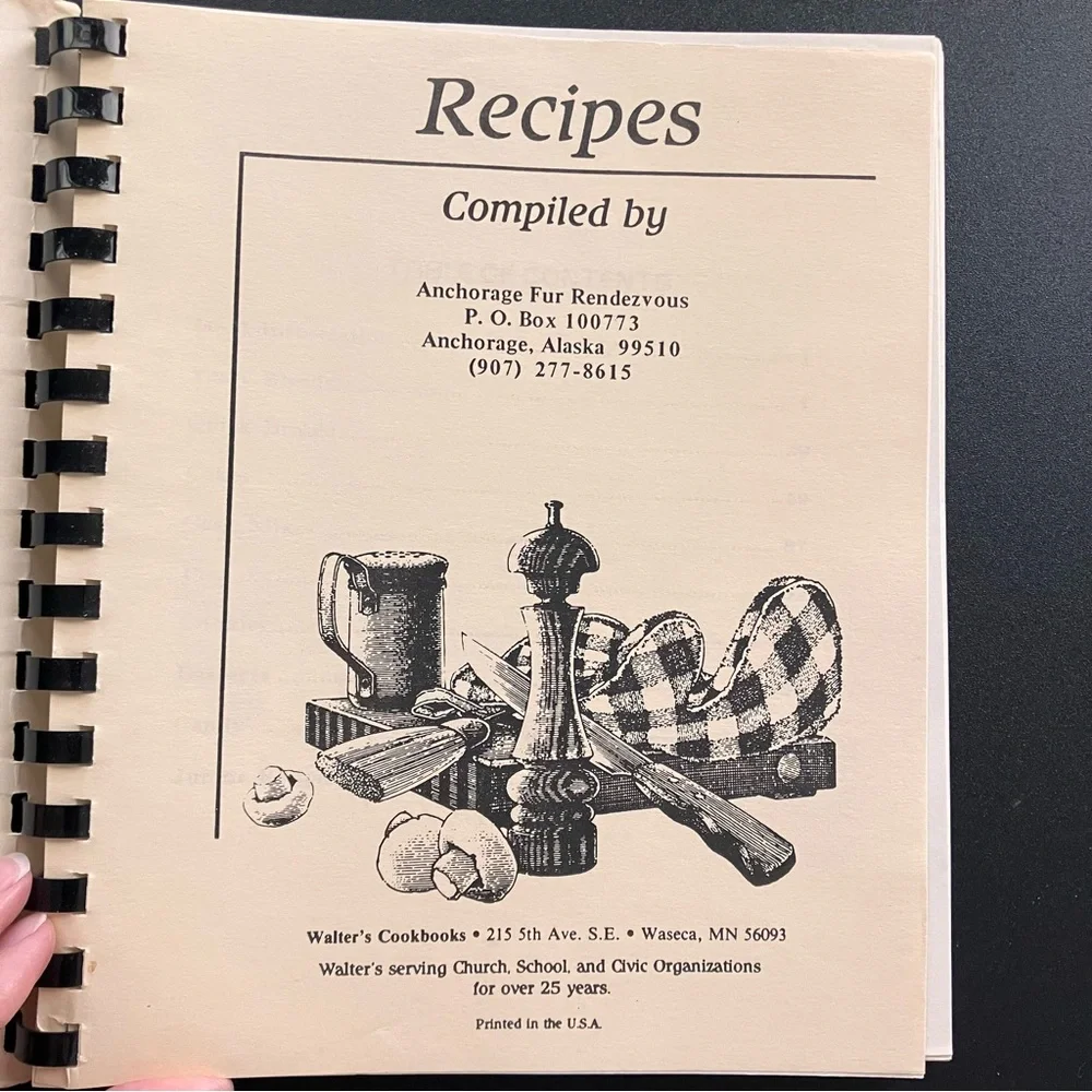 Anchorage Fur Rendezvous Alaska Community Cookbook 1988 Vintage Spiral Bound
